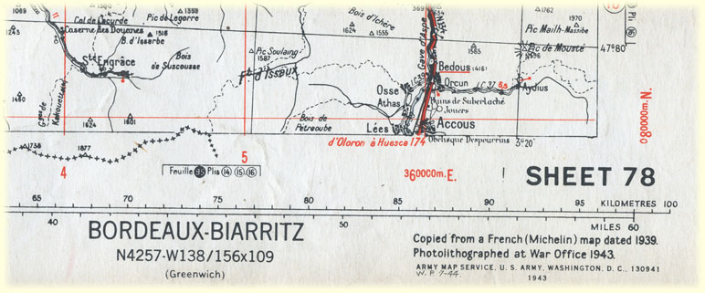 extract of the shhet 78 war office map WW2